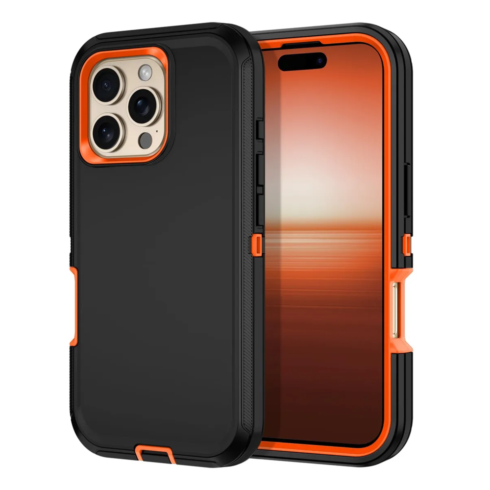 Funda Case para iPhone 16 Otterbox Defender Negro + Naranja