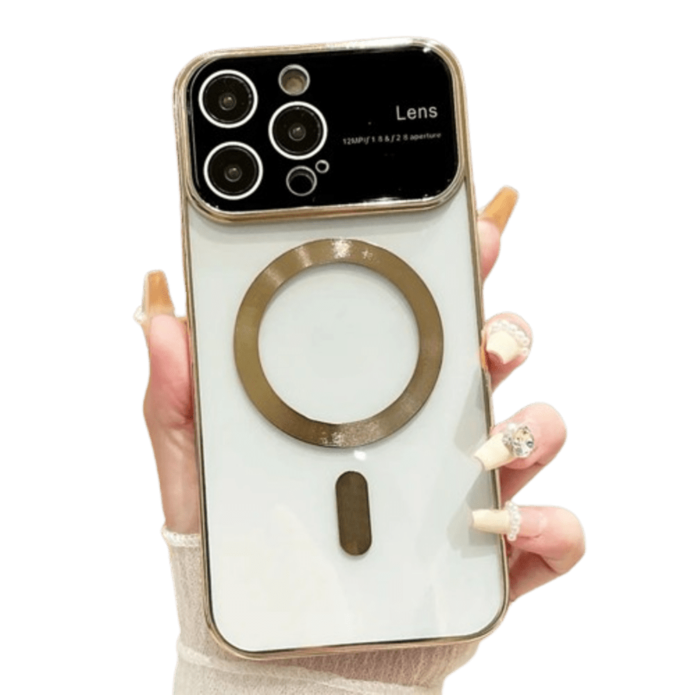 Funda para iPhone 15 Pro MagSafe Dorado Lens Protector