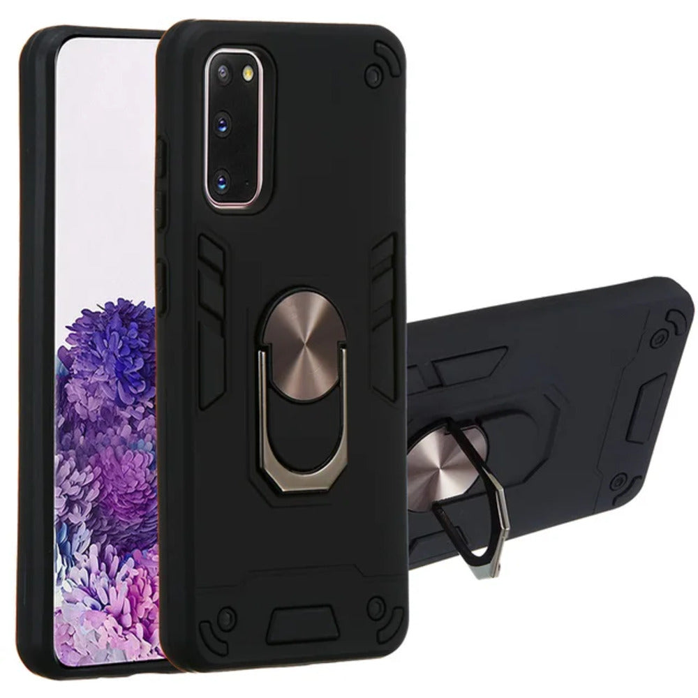 Funda for Xiaomi Redmi Note 10 4G con Anillo Metálico Negro