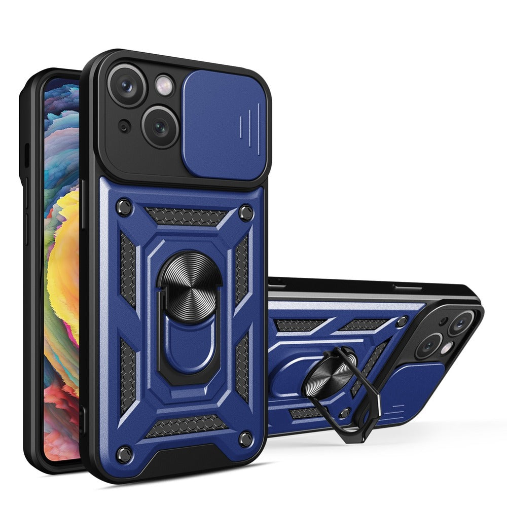 Funda Case para iPhone 14 Plus Holder Protector Camara Azul