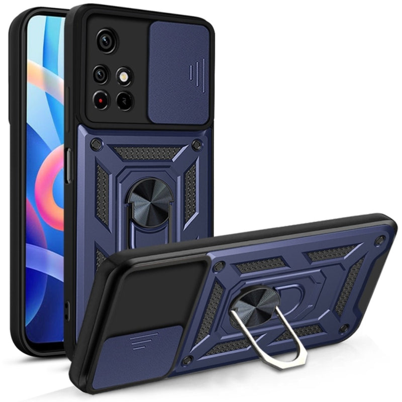 Funda para Xiaomi Note 11 4G Holder Protector Camara Azul