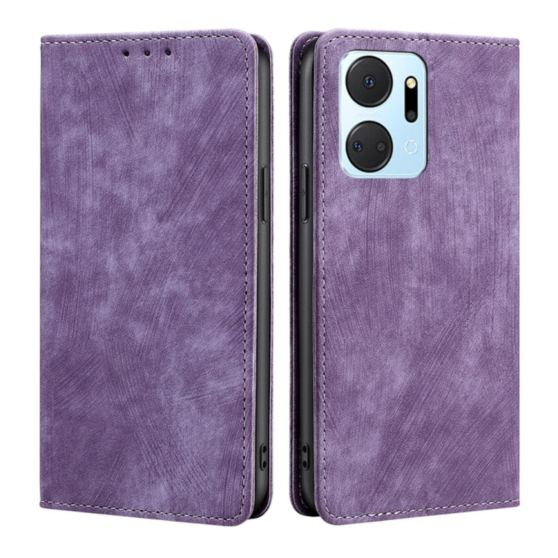 Funda Case para Honor X7A Flip Cover Lila Antishock