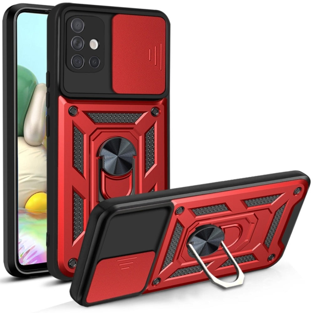 Funda Case para Samsung A73 Holder Protector Camara Rojo