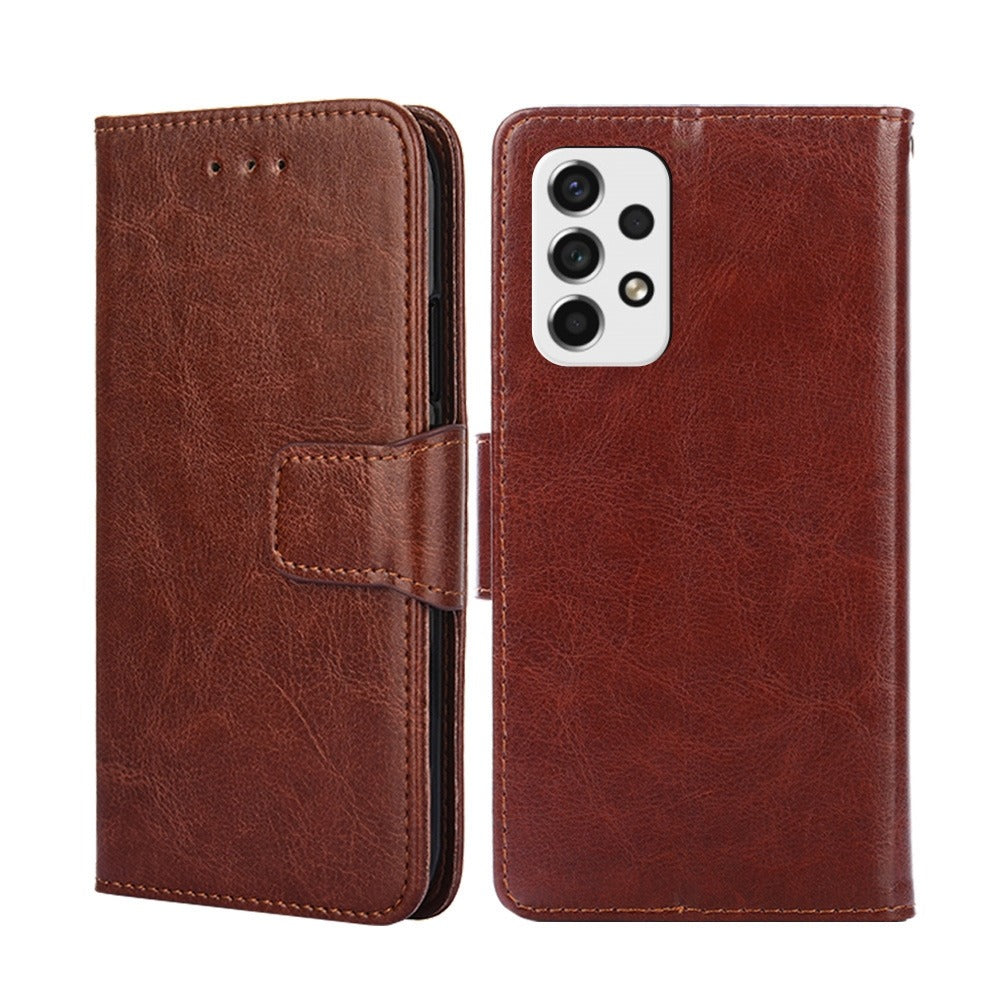 Funda Case para Samsung A53 Flip Cover Marrón Antishock