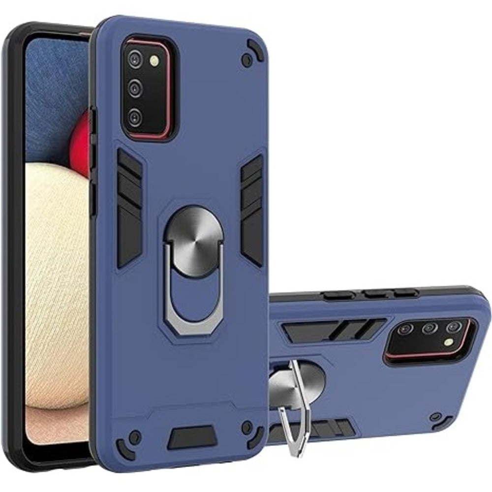 Funda para Samsung A51 con Anillo Metálico Azul Antishock