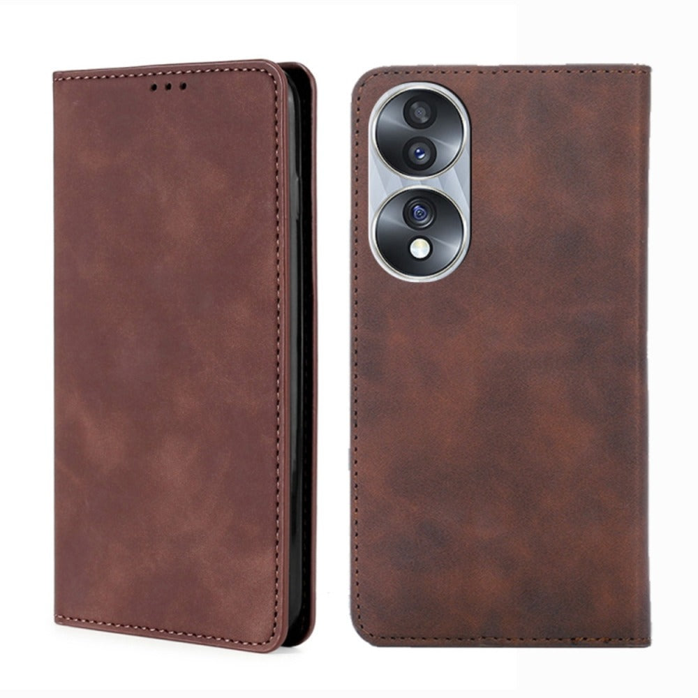 Funda Case para Honor 70 Flip Cover Marrón Antigolpe