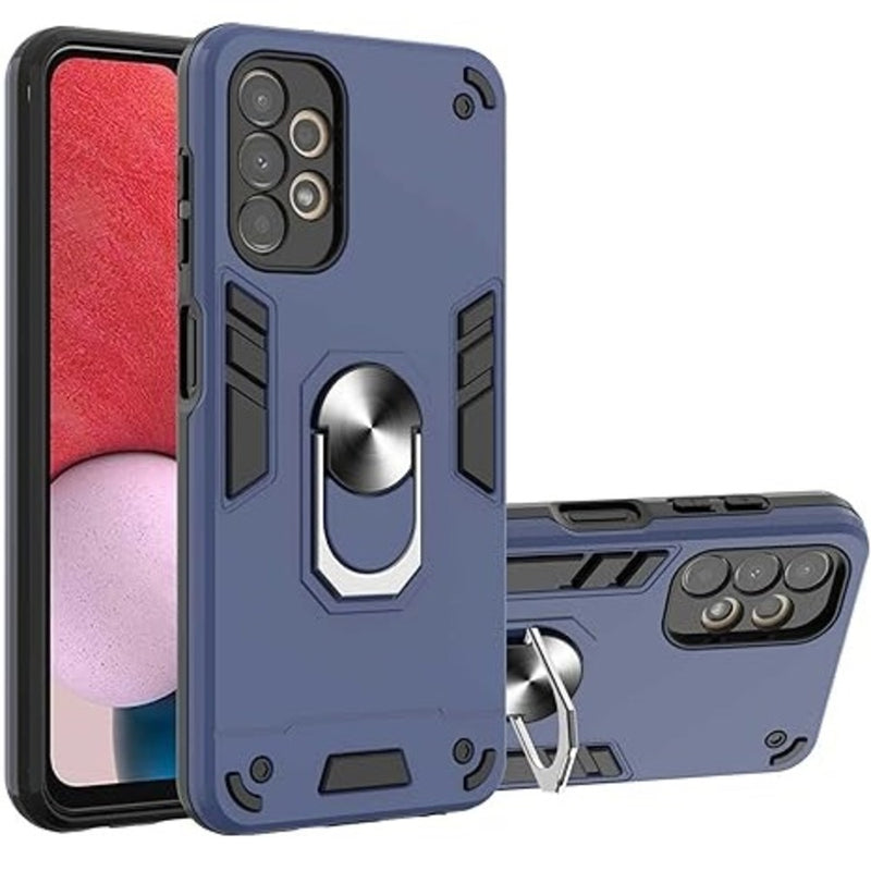 Funda de Samsung A32 4G con Anillo Metálico Azul Antishock