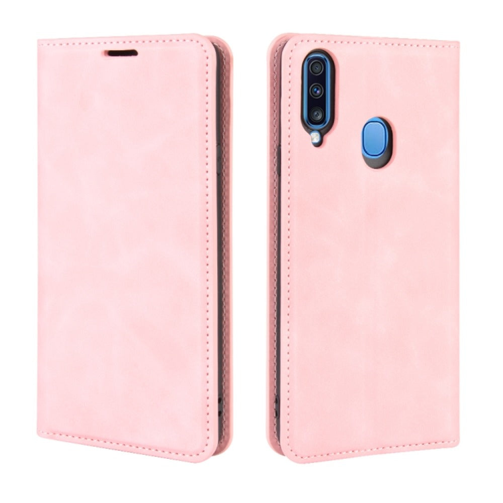 Funda Case para Samsung A20S Flip Cover Rosa Antishock