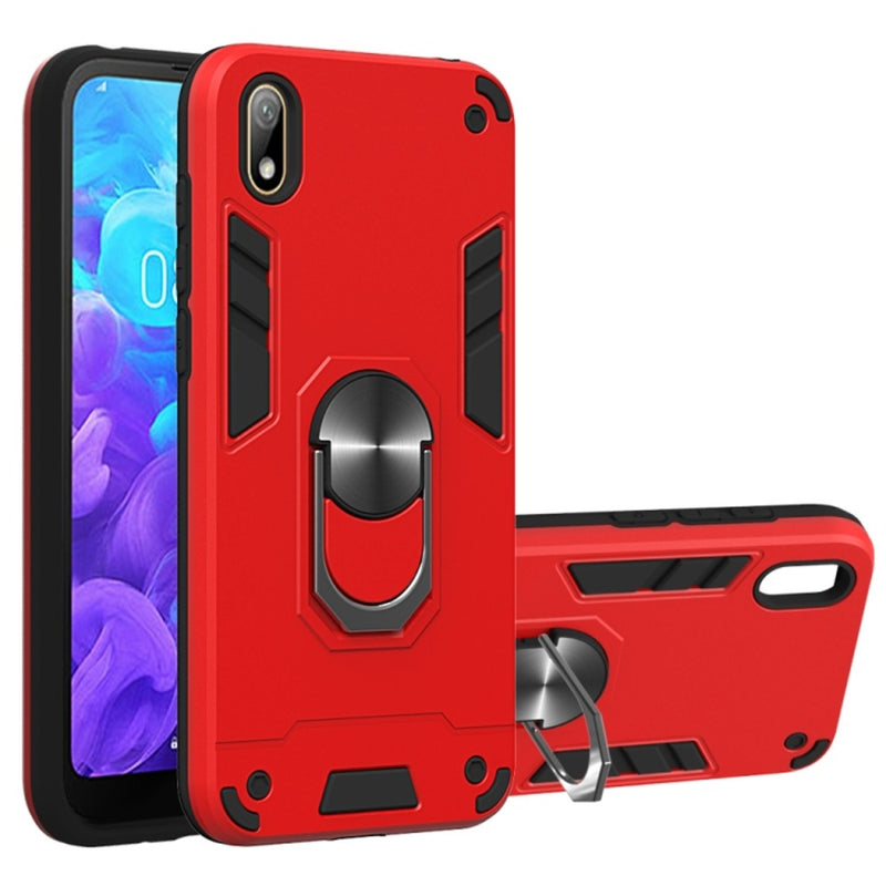 Funda para Zte A3 2020 con Anillo Metálico Rojo Antishock