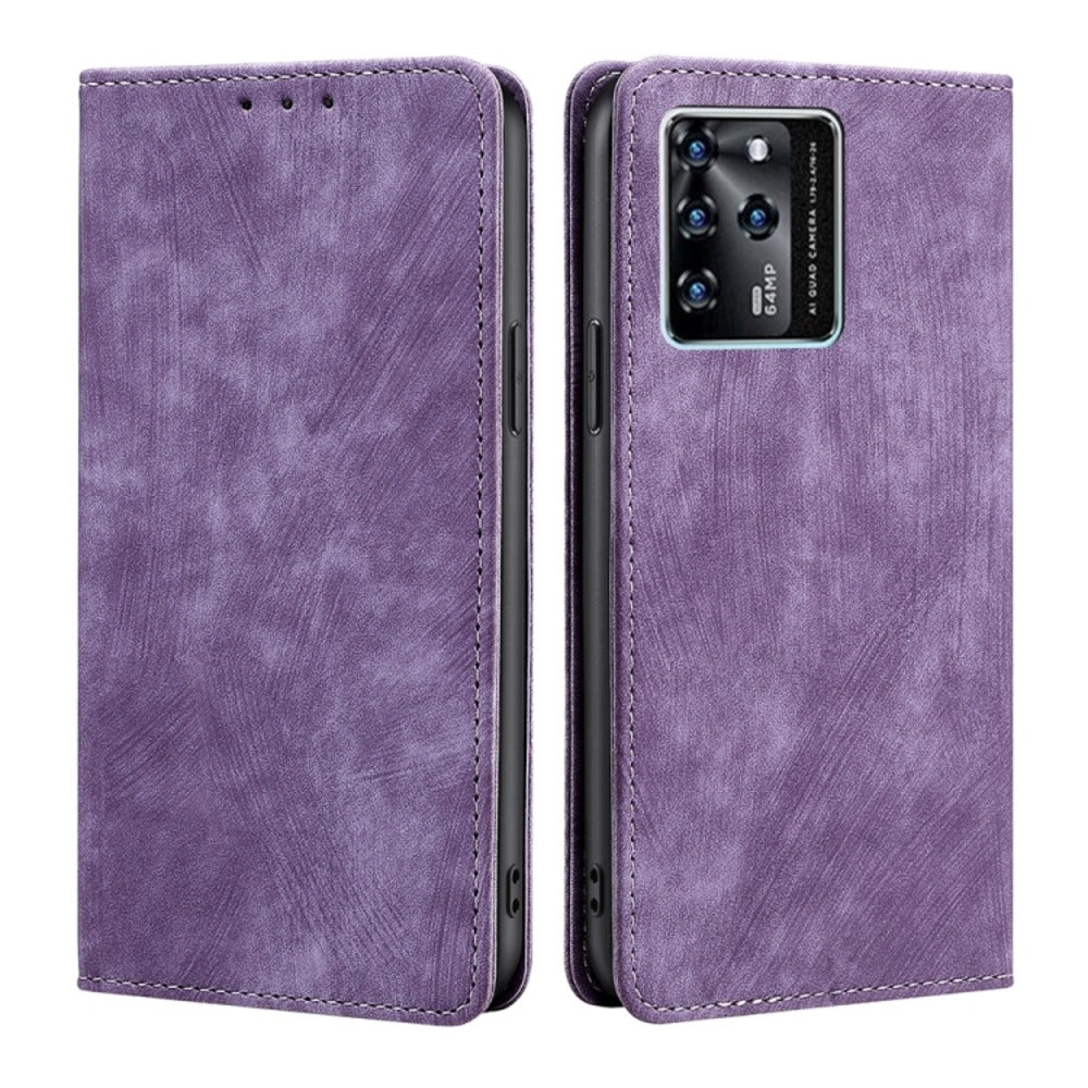 Funda Case para Zte V30 Flip Cover Lila Antishock