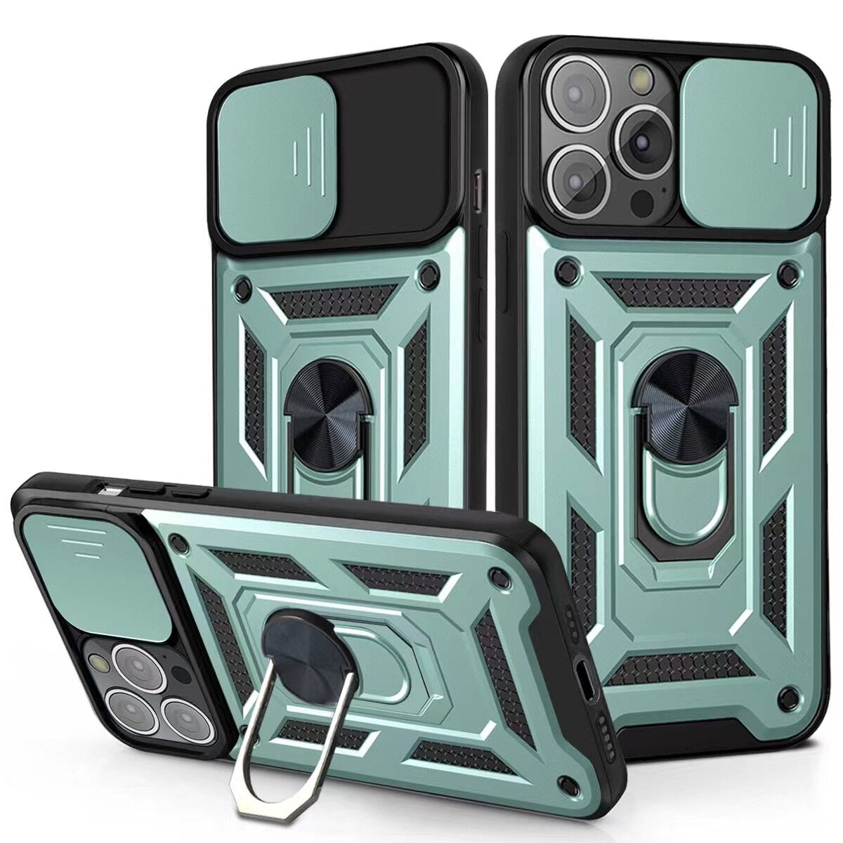 Funda Case para Samsung A02 Holder Protector Camara Verde