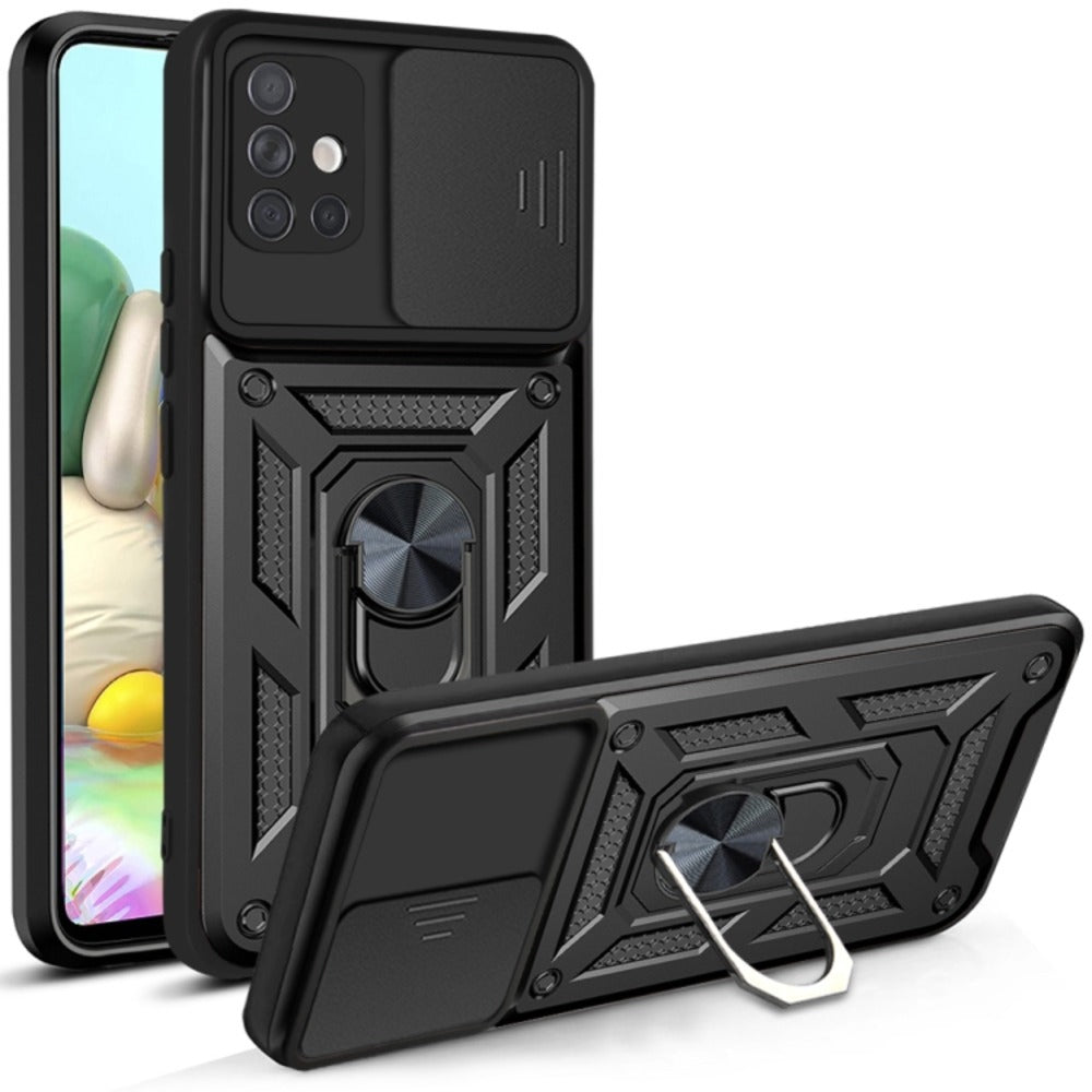 Funda Case para Samsung A72 Holder Protector Camara Negro