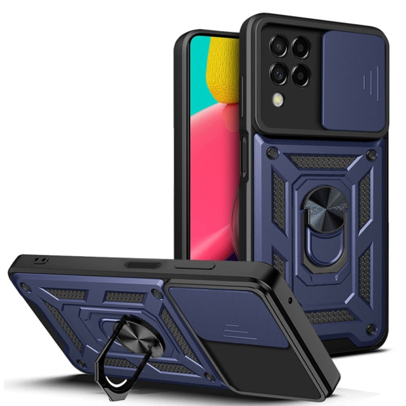 Funda Case para Samsung A12 Holder Protector Camara Azul