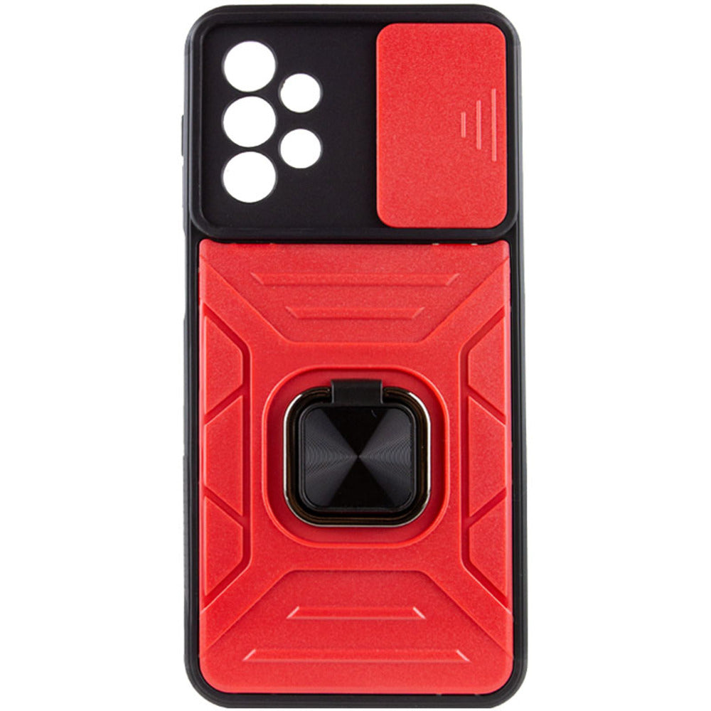 Funda Case de Samsung A73 5G Robot Rojo con Aro y Protector