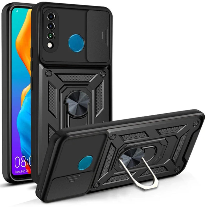 Funda Case de Huawei P30 Lite Holder Protector Camara Negro