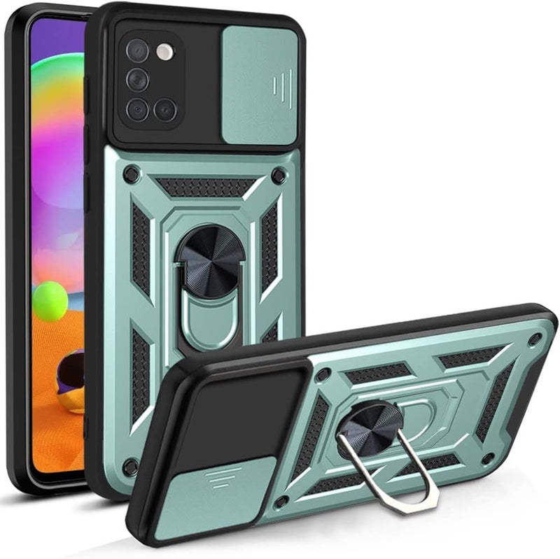 Funda Case para Samsung A31 Holder Protector Camara Verde