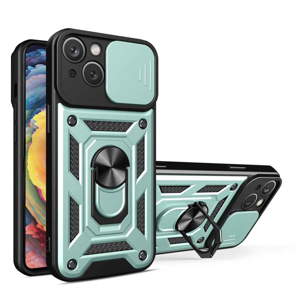 Funda Case para iPhone 13 Holder Protector Camara Verde