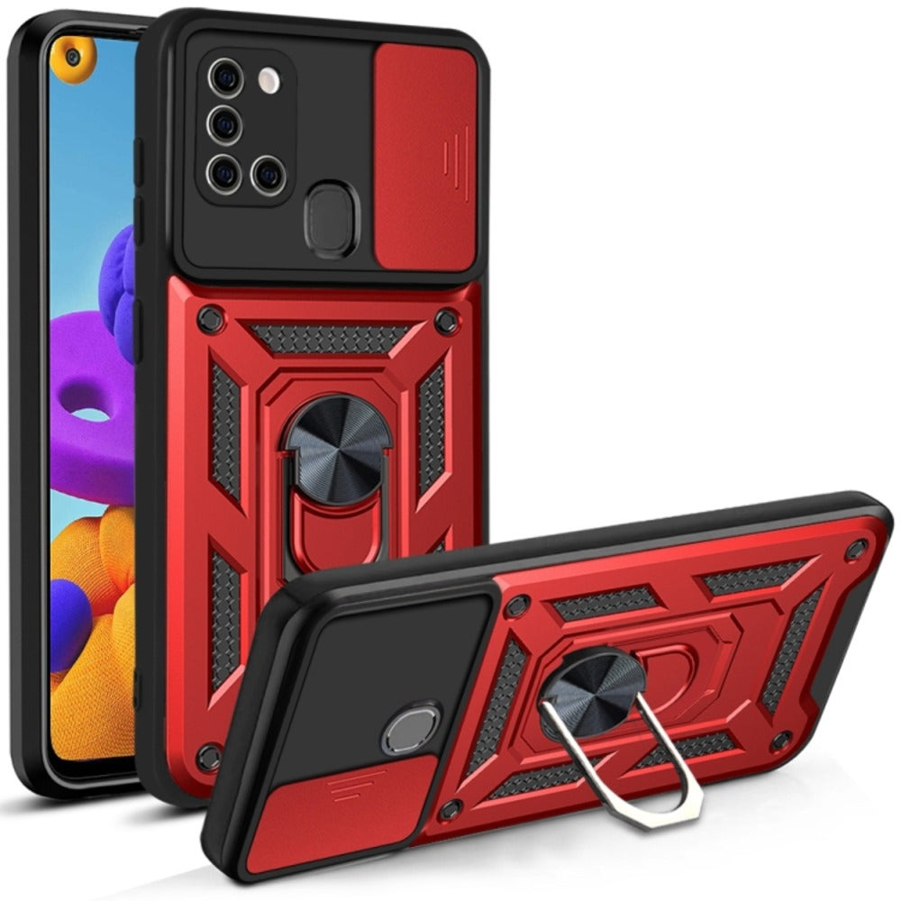 Funda para iPhone 13 Pro Max Holder Protector Camara Rojo