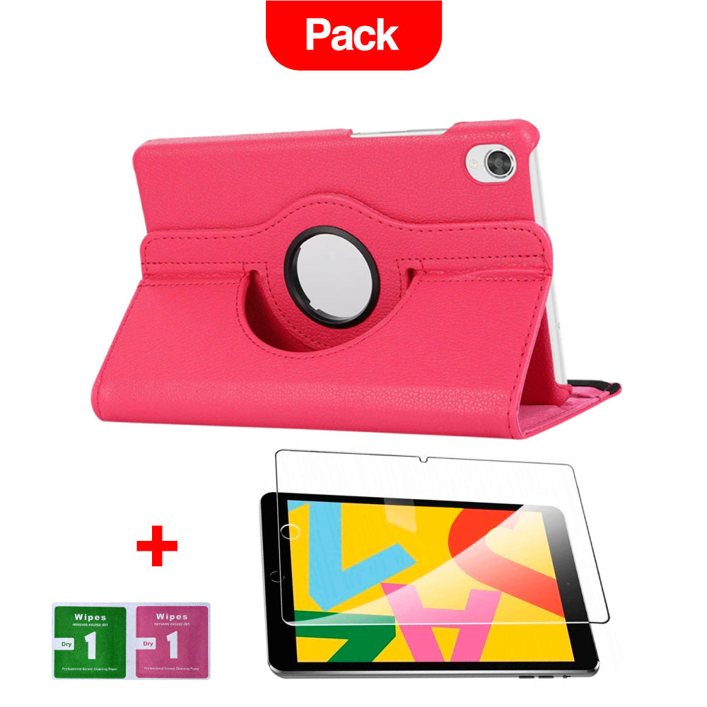 Combo Funda para iPad 2da Gen 9.7" A1395 360° Fucsia + Mica