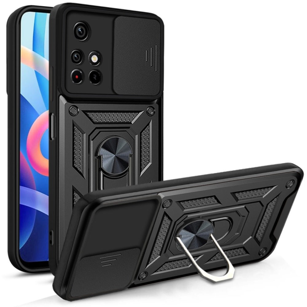 Funda para Xiaomi Note 11 4G Holder Protector Camara Negro