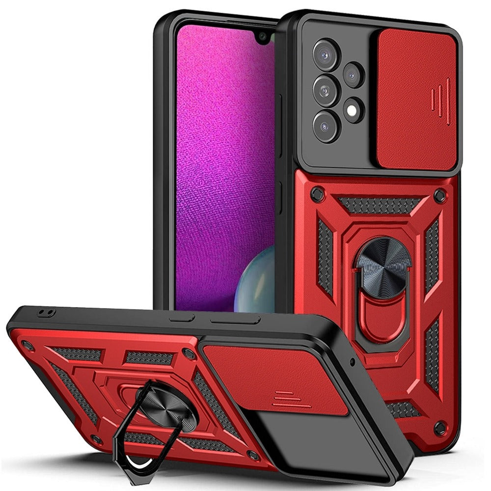 Funda Case para Samsung A34 Holder Protector Camara Rojo