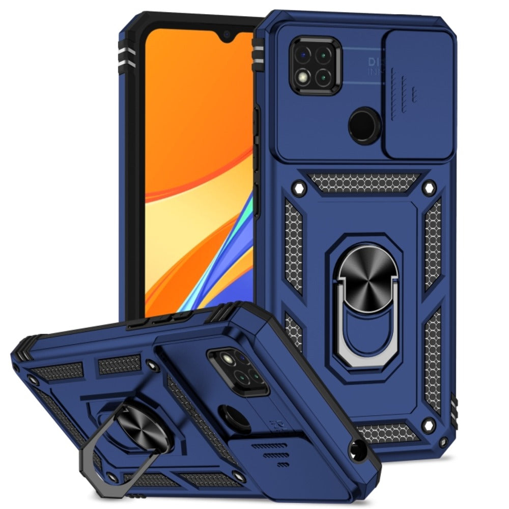 Funda Case de Xiaomi Redmi 10A Holder Protector Camara Azul