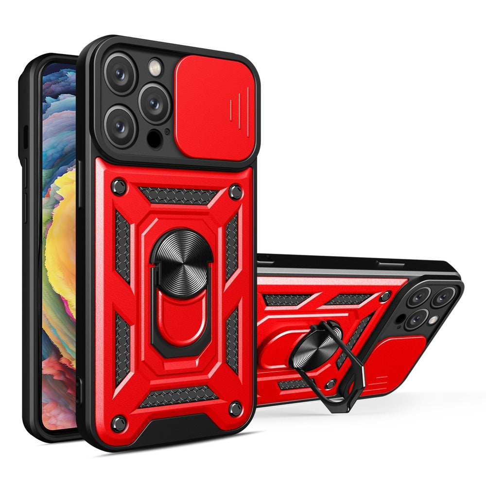 Funda Case de Samsung A01 Core Holder Protector Camara Rojo