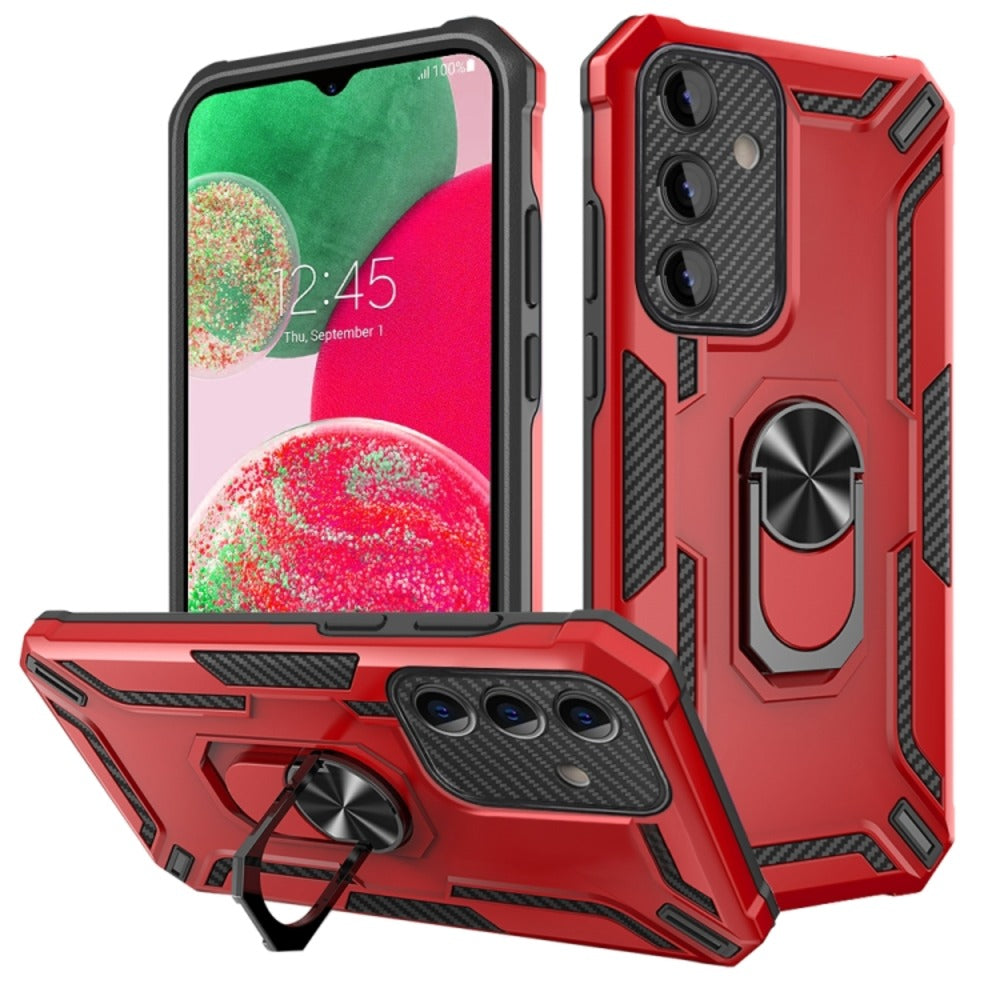 Funda Case para Motorola E30 Holder Parante con Anillo Rojo