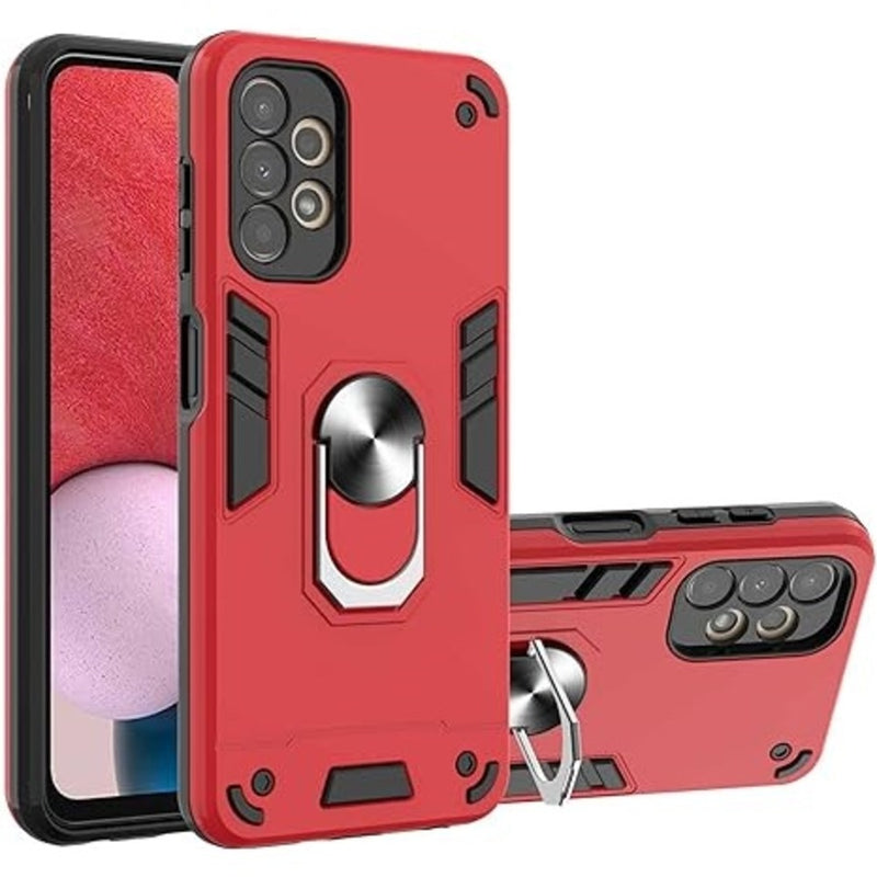 Funda de Zte V20 Smart con Anillo Metálico Rojo Antishock