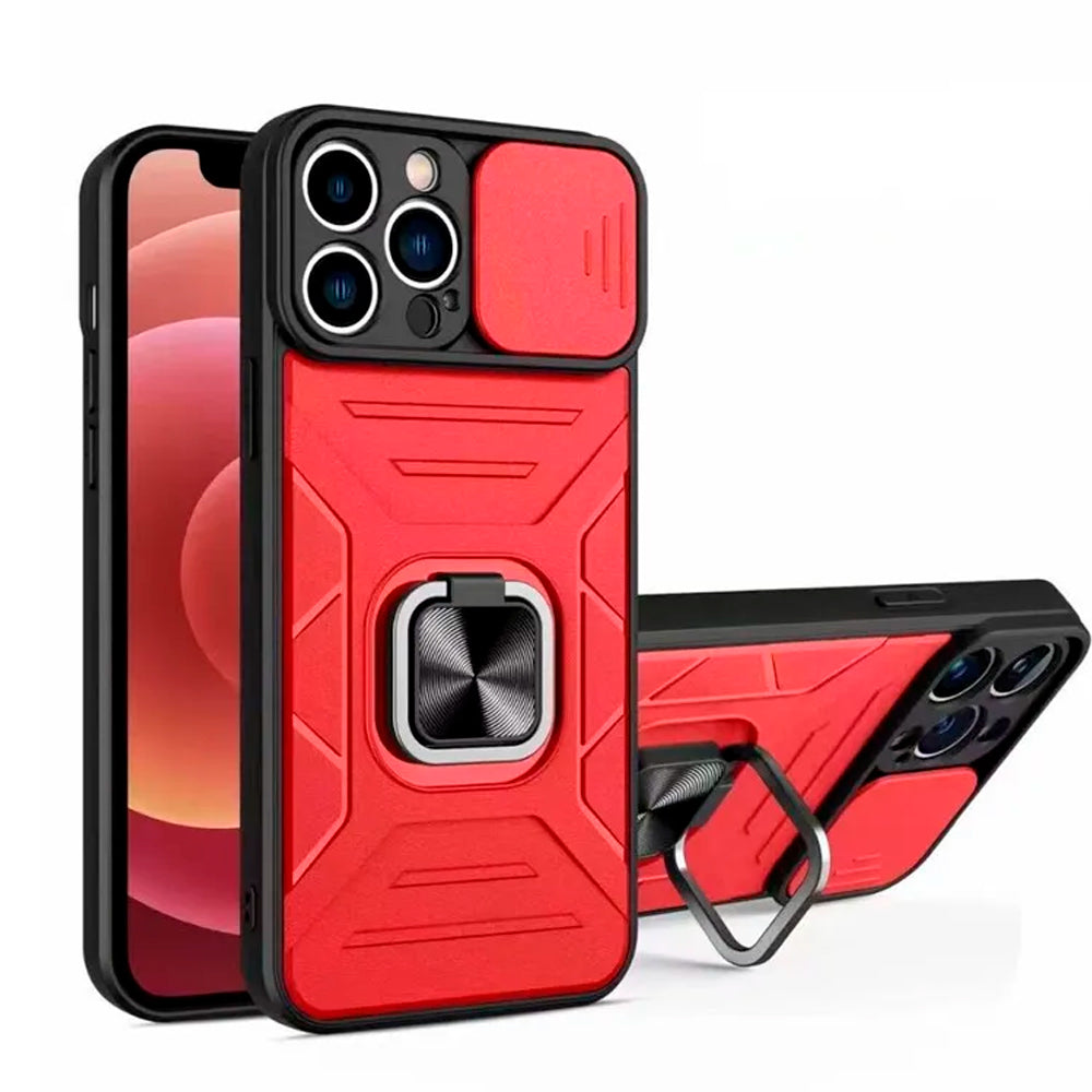 Funda Case para Oppo A57 5G Robot Rojo con Aro y Protector