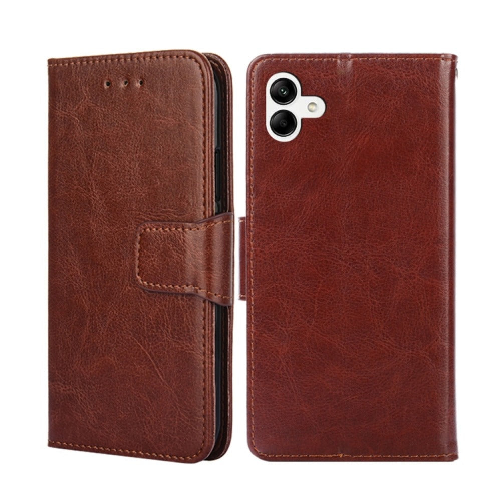 Funda Case para Samsung A04 Flip Cover Marrón Antishock