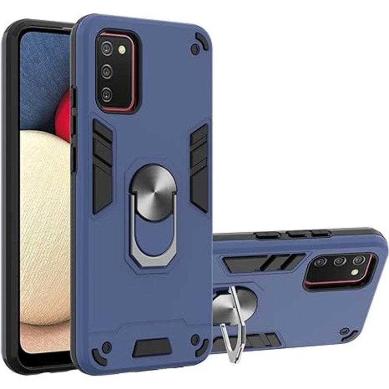 Funda Case para Zte V40 con Anillo Metálico Azul Antishock