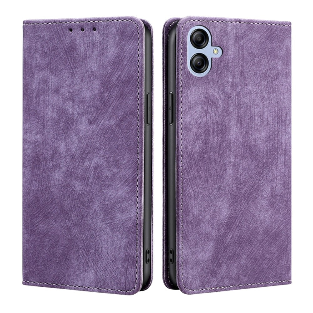 Funda Case para Samsung A04E Flip Cover Lila Antishock