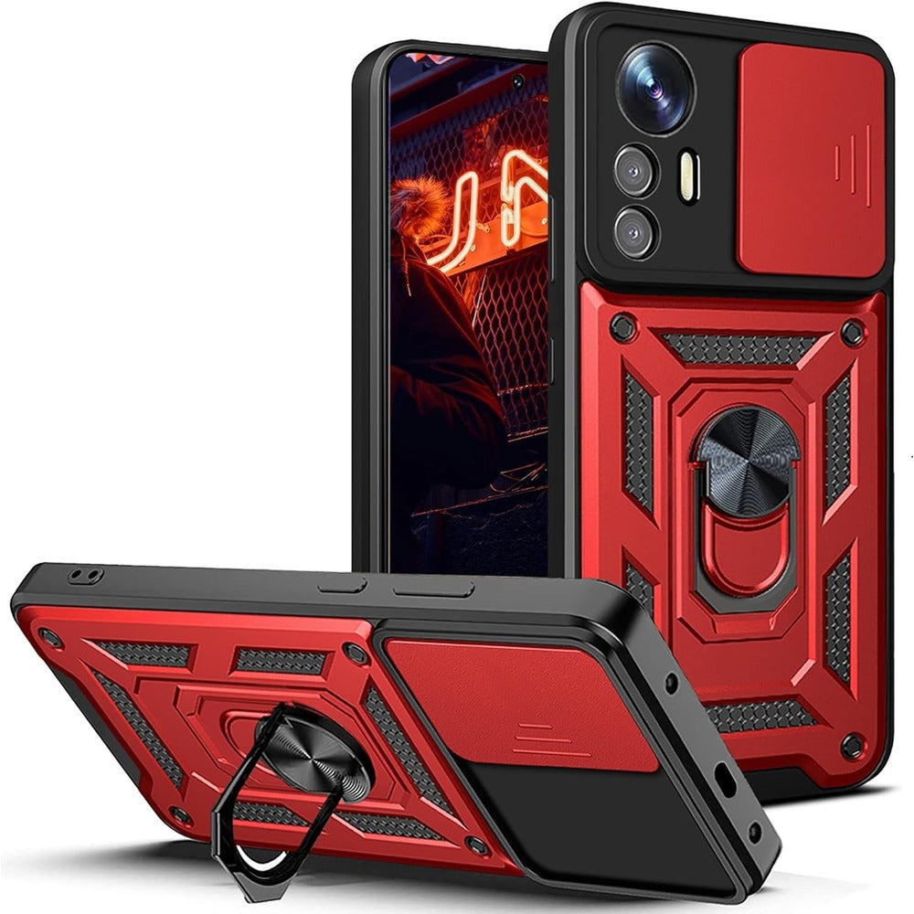 Funda Case para Xiaomi Redmi Note 12s Holder Protector Rojo