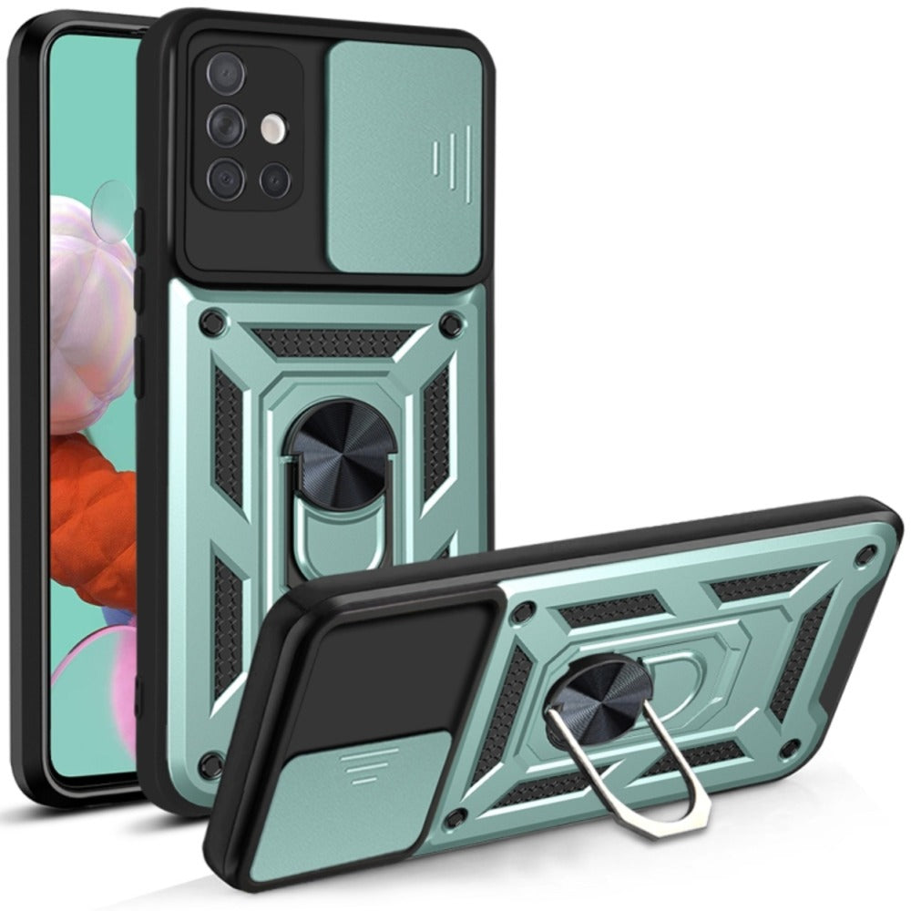 Funda Case para Samsung A51 Holder Protector Camara Verde