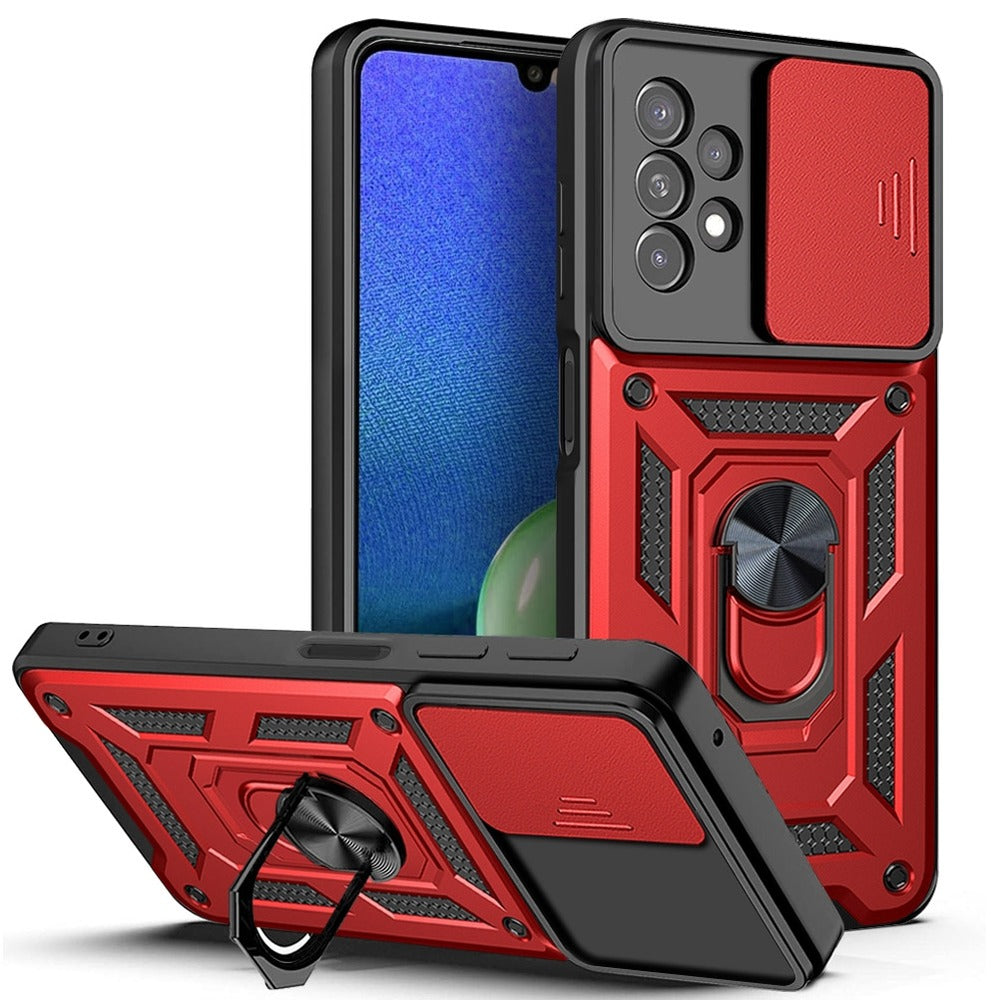 Funda Case para Samsung A20 Holder Protector Camara Rojo