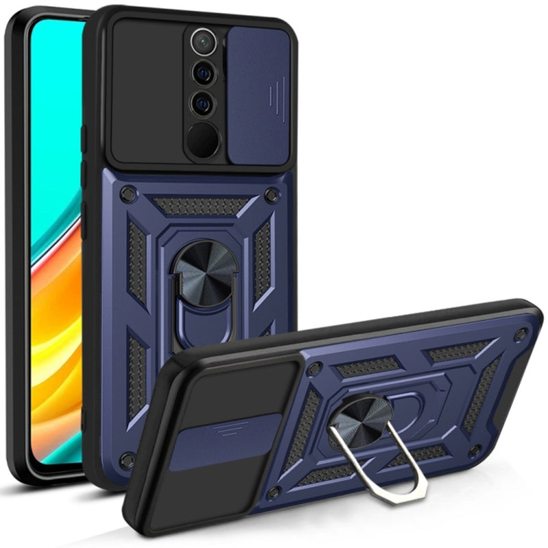 Funda Case para Xiaomi Redmi 9 Holder Protector Camara Azul