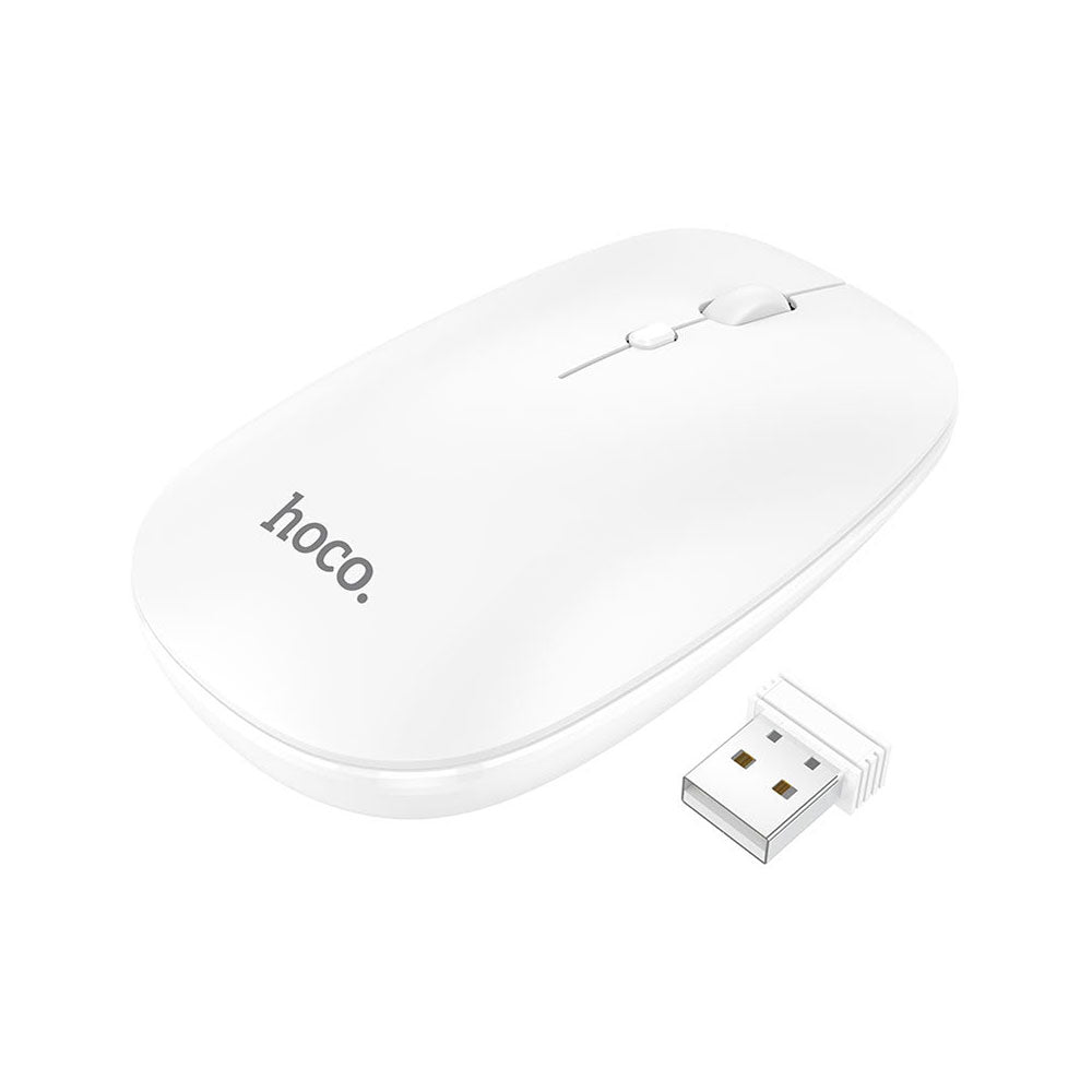 Mouse para PC Inalámbrico Modo dual 2.4 G Hoco GM15 Blanco