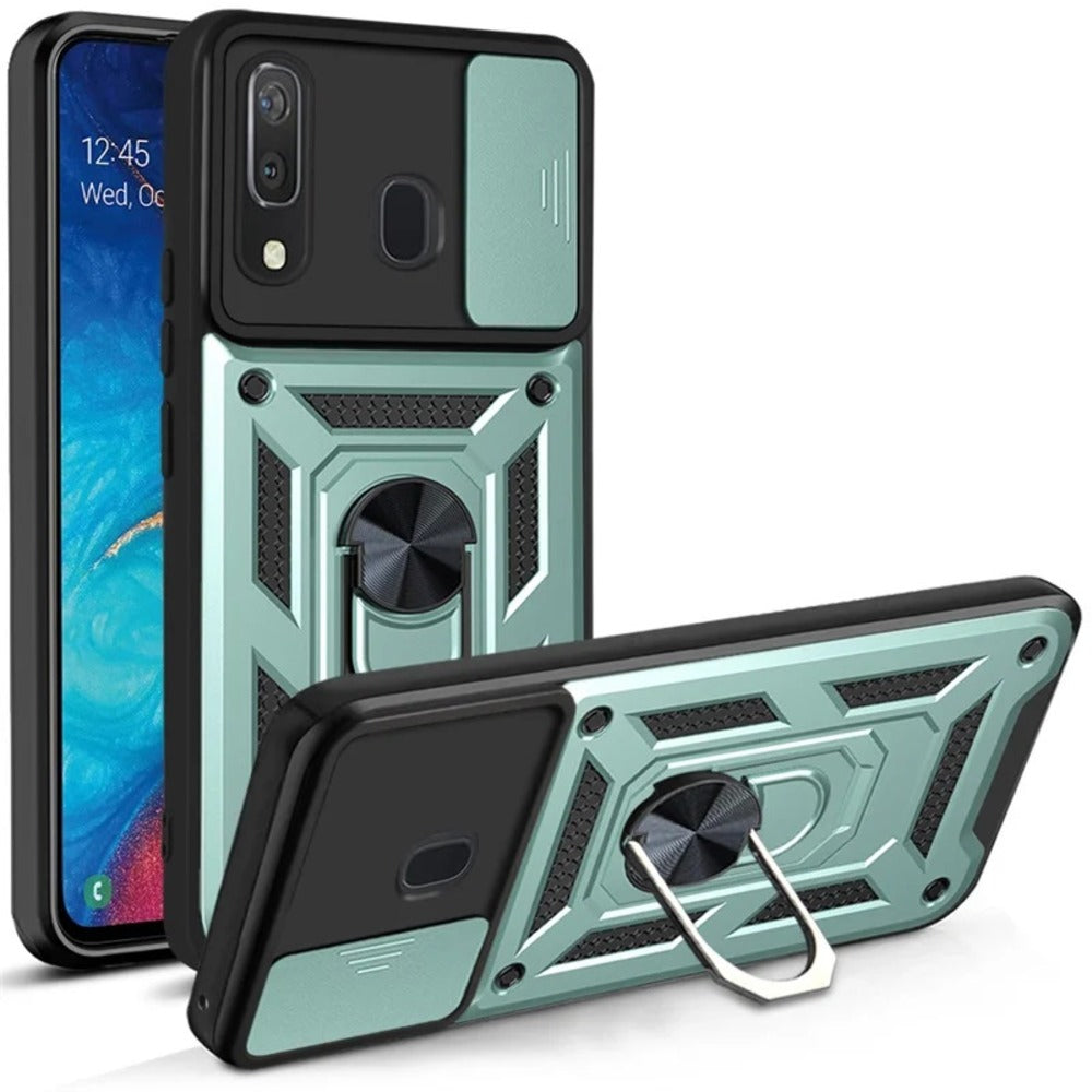 Funda Case para Samsung A30 Holder Protector Camara Verde