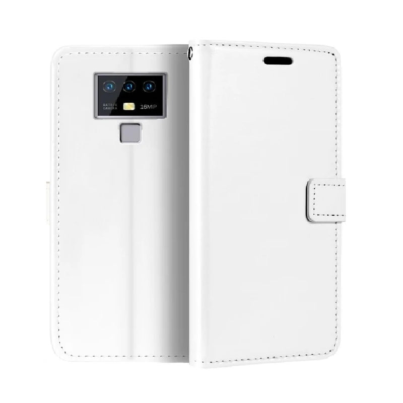 Funda Case para Huawei Y7 2019 Flip Cover Blanco Antishock