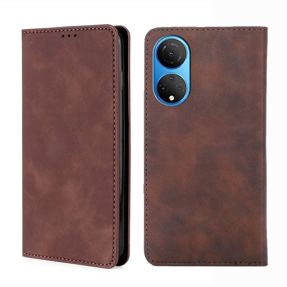 Funda Case para Honor X7 Flip Cover Marrón Antigolpe