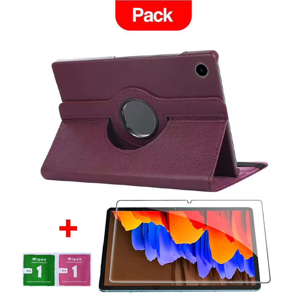 Combo Funda para Samsung A8 2021 T295 360° Morado + Mica