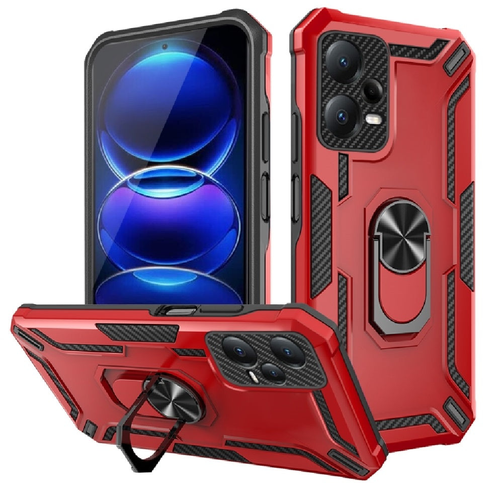 Funda de Xiaomi Note 12 Pro 5G Holder Parante + Anillo Rojo