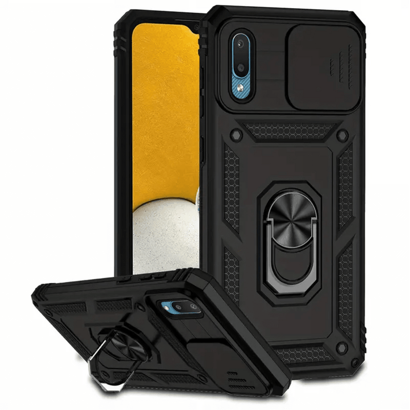 Funda Case para Samsung A02 Holder Protector Camara Negro