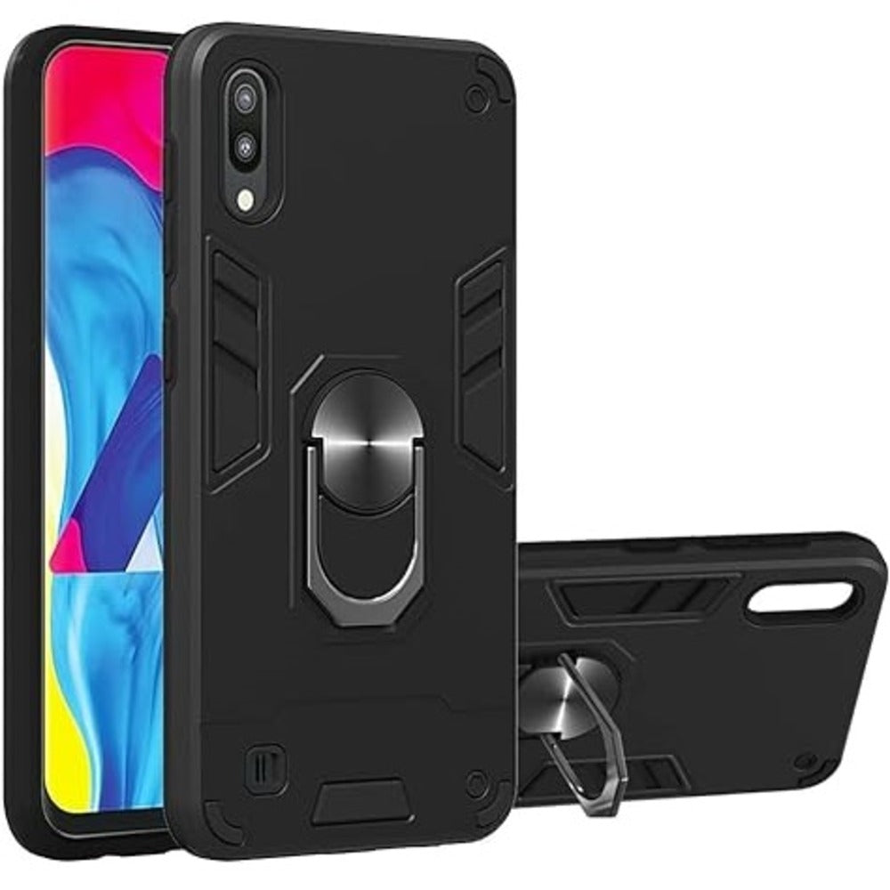 Funda para Zte A5 2020 con Anillo Metálico Negro Antishock