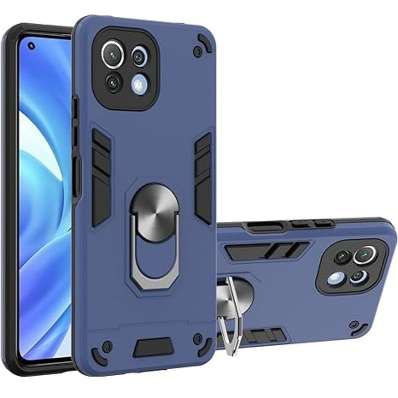 Funda Case para Xiaomi Mi 11 Lite con Anillo Metálico Azul