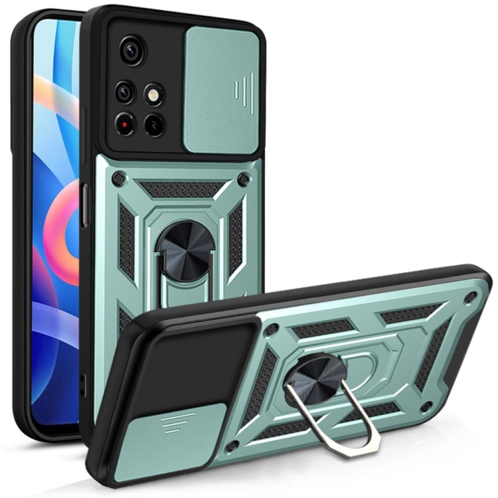 Funda para Xiaomi Note 11 4G Holder Protector Camara Verde