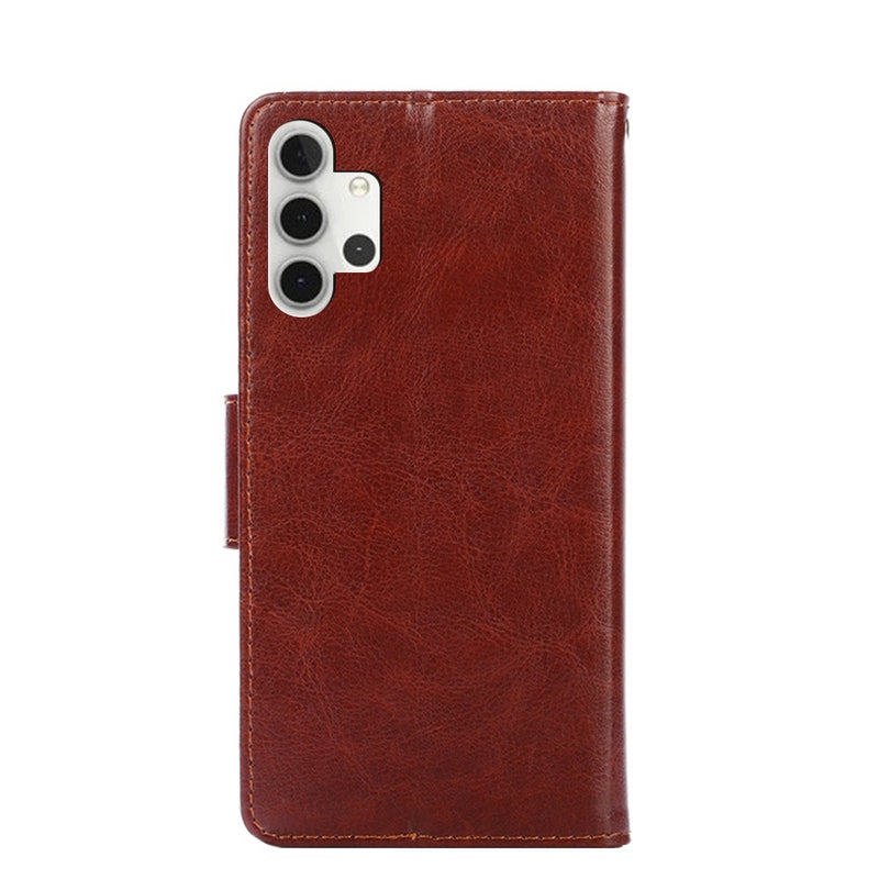 Funda Case para Samsung A32 Flip Cover Marrón Antishock