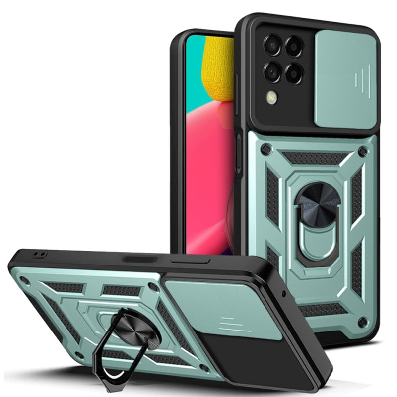 Funda Case para Samsung A12 Holder Protector Camara Verde