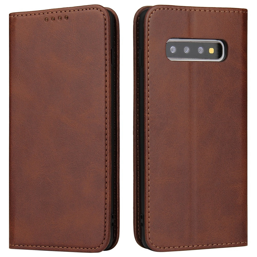 Funda Case for Samsung S10 Plus Flip Cover Marrón Antishock